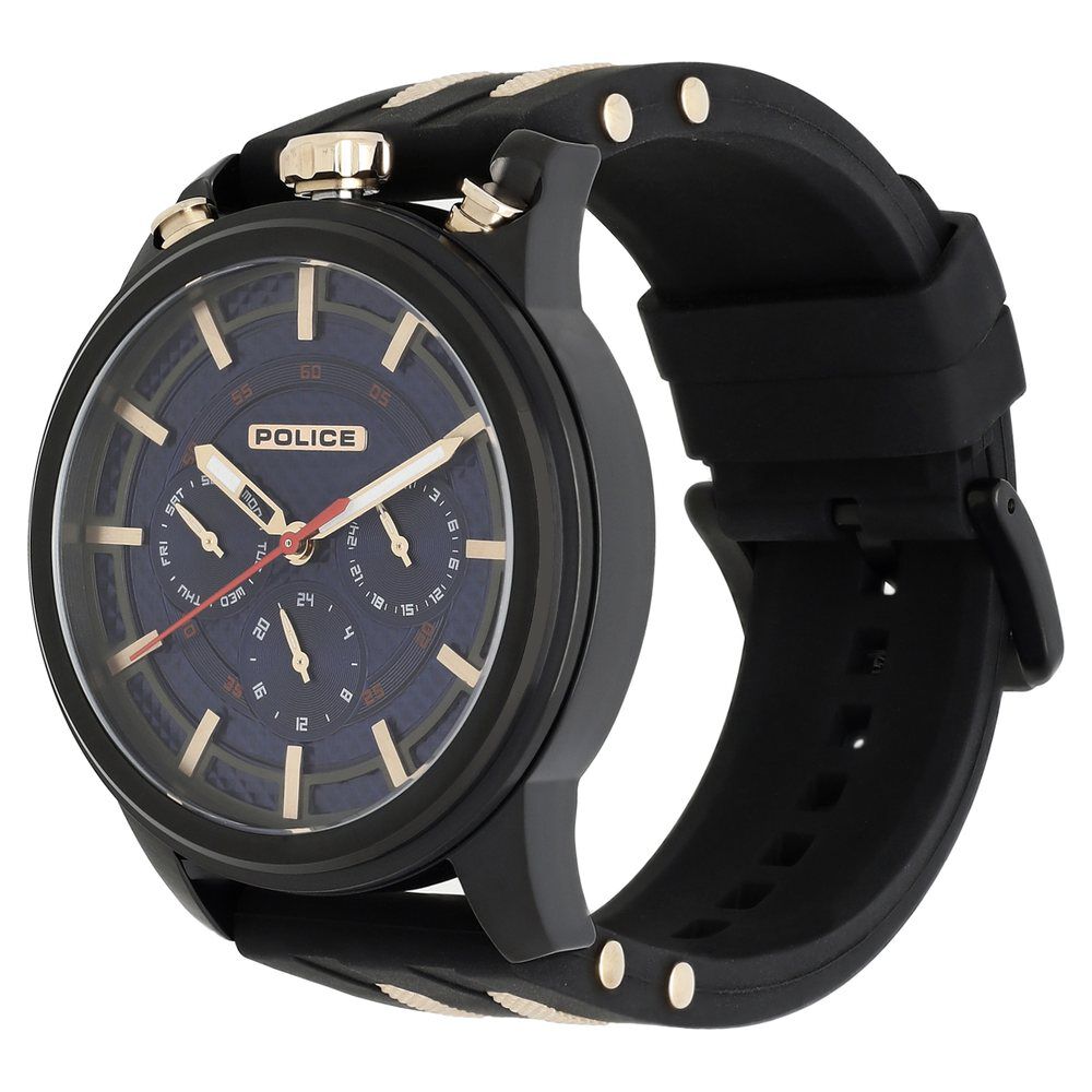 Buy Online Police Quartz Multifunction Blue Dial Silicone Strap Watch for Men ncpl15414jsb03p Titan
