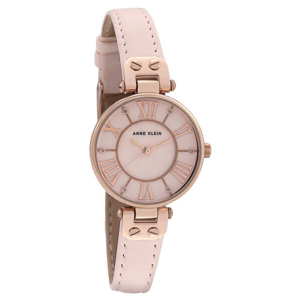 Anne Klein Quartz Analog Mother of Pearl Dial Leather Strap Watch for Women - image number 1