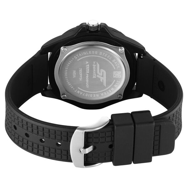 SF Sporty Analogs Quartz Analog Black Dial Black Plastic Strap Watch For Men - image number 3