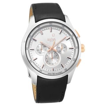 Xylys Quartz Multifunction White Dial Leather Strap Watch for Men