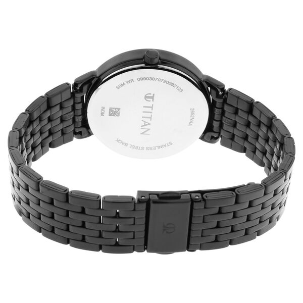 Titan Women's Regal: Roman Numeral Black Dial & Metal Strap Watch - image number 5