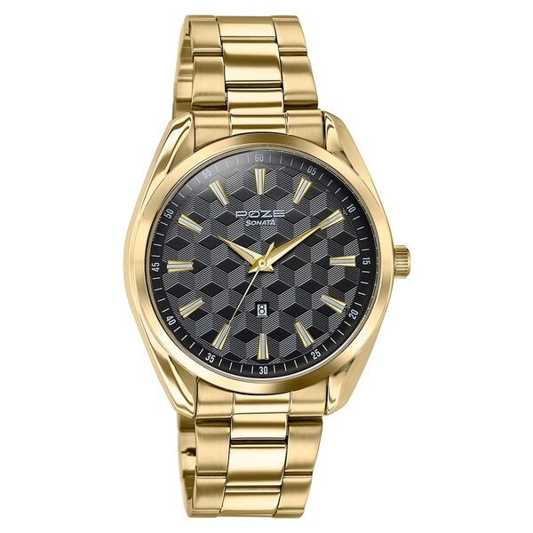 Sonata Poze Quartz Analog Two Toned Dial Golden Colour Stainless Steel Strap Watch For Men - image number 1