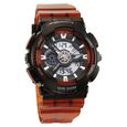 Sonata SF Spectra Quartz Digital Brown Dial Translucent Brown Polyether Strap Watch For Men