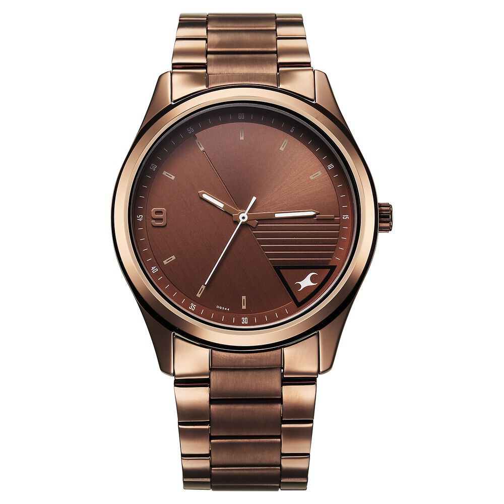 Buy Online Fastrack Stunners Quartz Analog Brown Dial Brown Metal Strap Watch For Guys 3317qm02 Titan