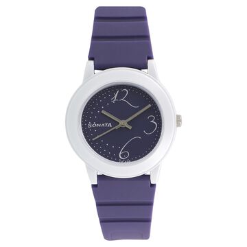 SF Quartz Analog Purple Dial Plastic Strap Watch for Women