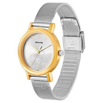 Sonata Linnea Silver Dial Women Watch With Stainless Steel Strap