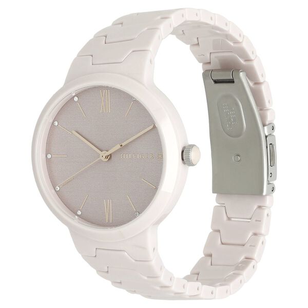 Tommy Hilfiger Quartz Analog Pink Dial Ceramic Strap Watch for Women - image number 2