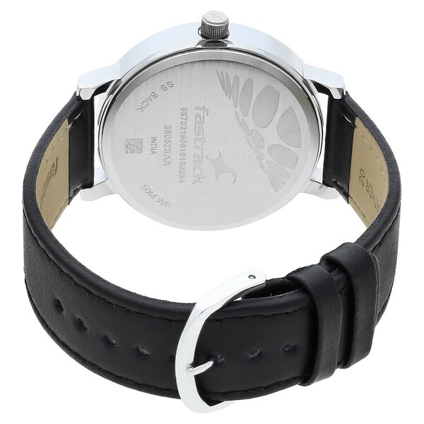 Fastrack Bold Quartz Analog White Dial Leather Strap Watch for Guys - image number 4