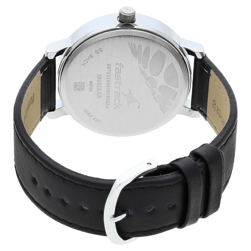 Fastrack Bold Quartz Analog White Dial Leather Strap Watch for Guys - image number 4