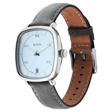 Titan Quartz Analog with Date Anthracite Dial Leather Strap Watch for Men