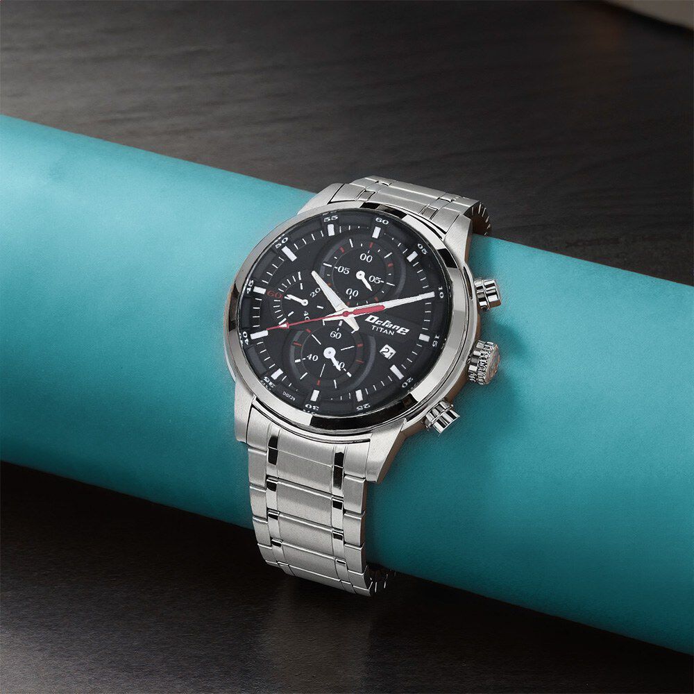 Titan Octane Chrono Black Dial Stainless Steel Strap watch for Men-image-19