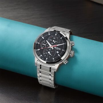 Titan Octane Chrono Black Dial Stainless Steel Strap watch for Men
