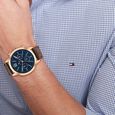 Tommy Hilfiger Blue Dial Brown Colour Leather Strap Watch for Men - image number 3