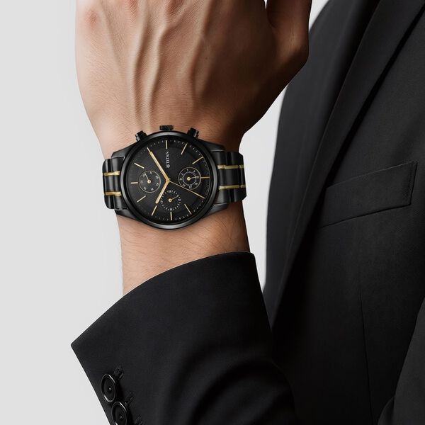 Titan Quartz Analog with Day and Date Black Dial Watch for Men - image number 7