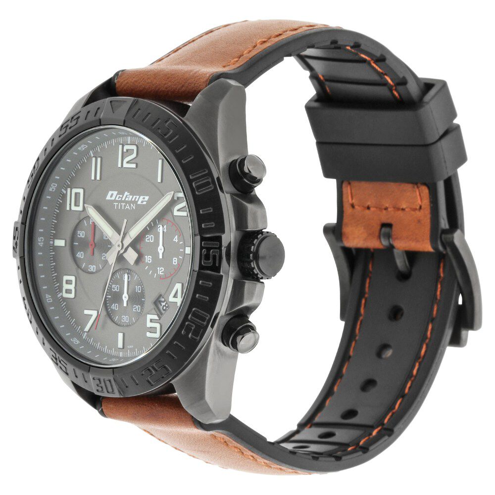 Buy Online Titan Chronograph Black Dial Quartz Rubber Strap watch