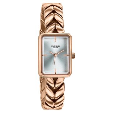 Poze By Sonata Quartz Analog Silver Dial Rose Gold Metal Strap Watch For Women