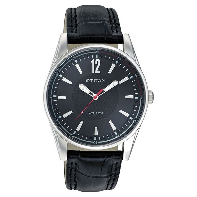 Titan Quartz Analog Black Dial Watch for Men