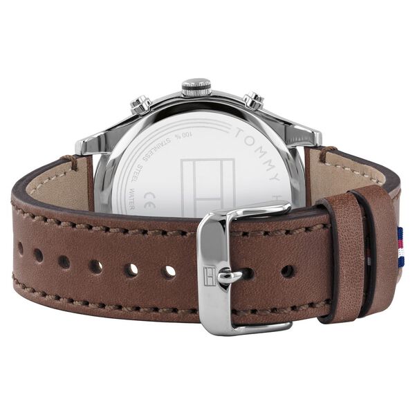 Tommy Hilfiger Quartz Multifunction Blue Dial Leather Strap Watch for Men - image number 2