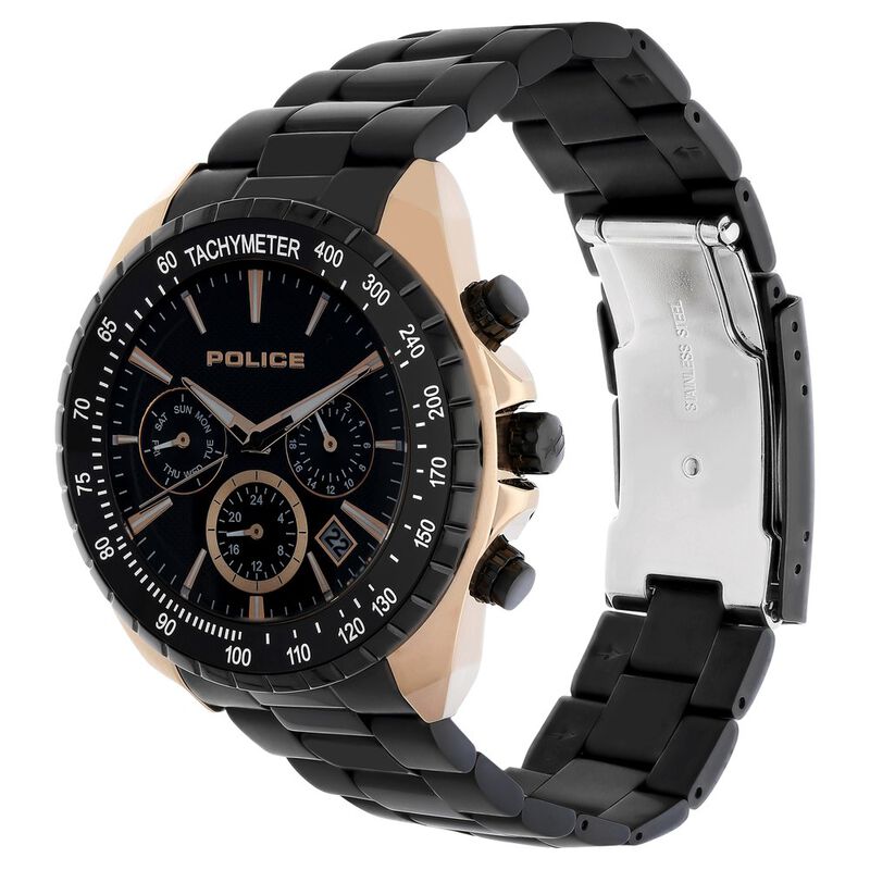 Police Quartz Multifunction Black Dial Stainless Steel Strap Watch for Men - image number 2