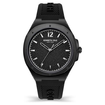 Kenneth Cole Quartz Analog Black Dial Silicone Strap Watch for Men