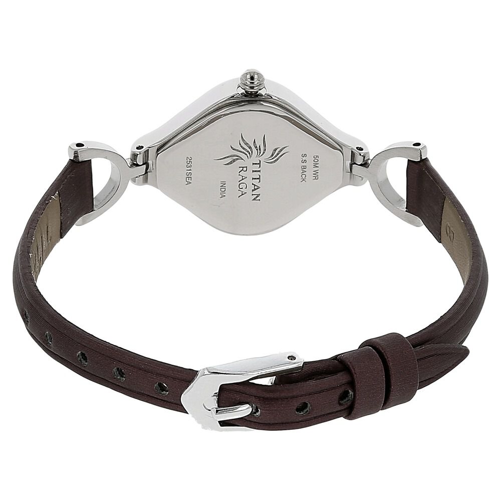 Buy Online Titan Raga Brown Dial Women Watch With Leather Strap np2531sl01 Titan