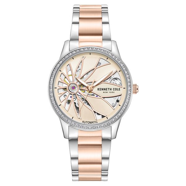 Kenneth Cole Automatic Rose Gold Dial Two Toned Stainless Steel Strap Watch For Women - image number 0