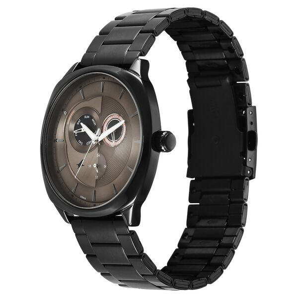 Fastrack Tick Tock Quartz Multifunction Brown Dial Stainless Steel Strap Watch For Guys - image number 2