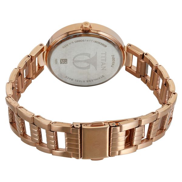 Titan Sparkle Purple Dial Analog Stainless Steel Strap Watch for Women - image number 4