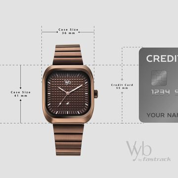 Fastrack Vyb Maverick Quartz Analog Brown Dial Metal Strap Watch For Guys