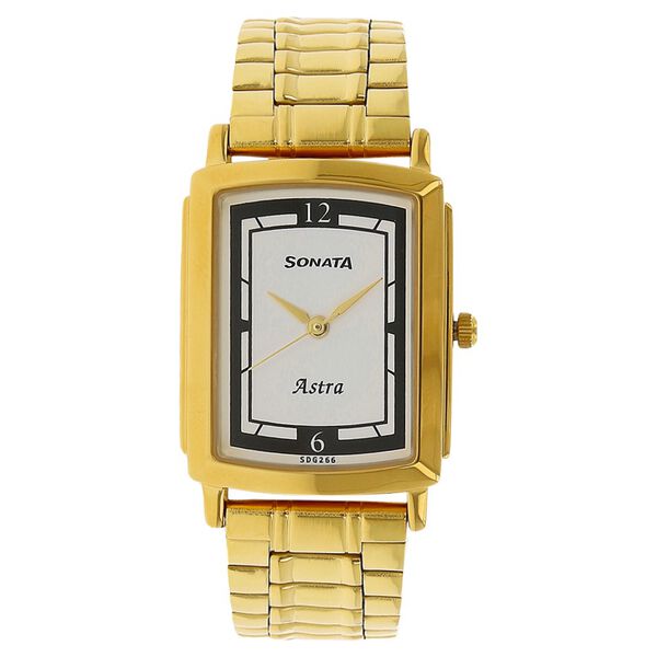 Sonata Quartz Analog White Dial Stainless Steel Strap Watch for Men - image number 0