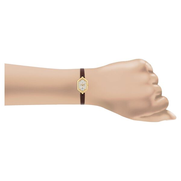 Titan Quartz Analog White Dial Leather Strap Watch for Women - image number 3