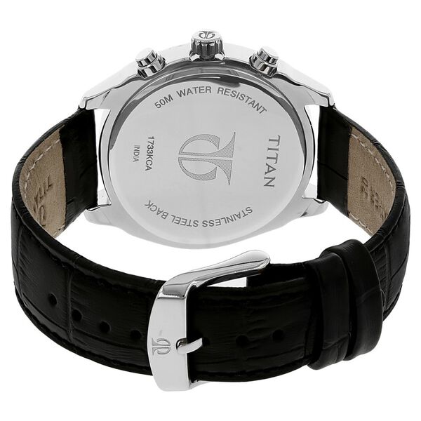 Titan Men's Midnight Precision: Multifunction Blue Dial with Classic Leather Strap Watch - image number 1