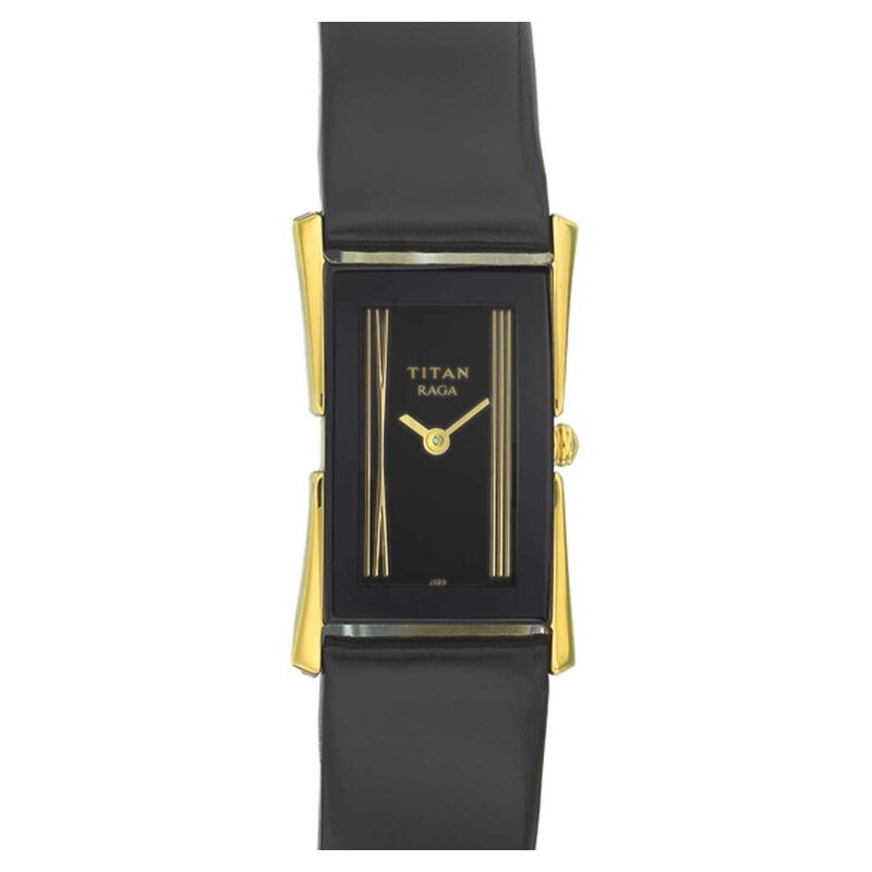 Titan Quartz Analog Black Dial Watch for Women