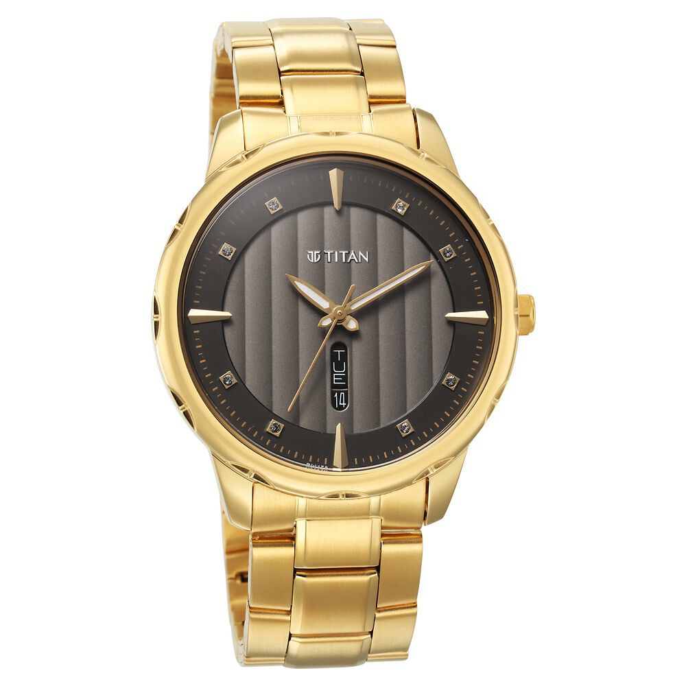 Buy Online Titan Regalia Opulent Analog with Day and Date Black Dial Watch for Men ns1875ym01 Titan