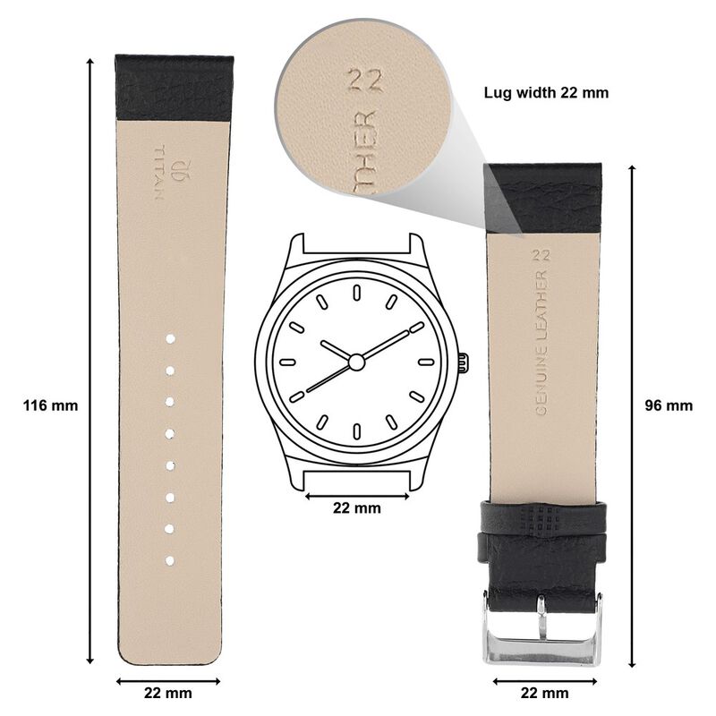 Wholesale Designer Oily Tanned Leather 22 mm Watch Strap 13325JPBS-02A_K0020300