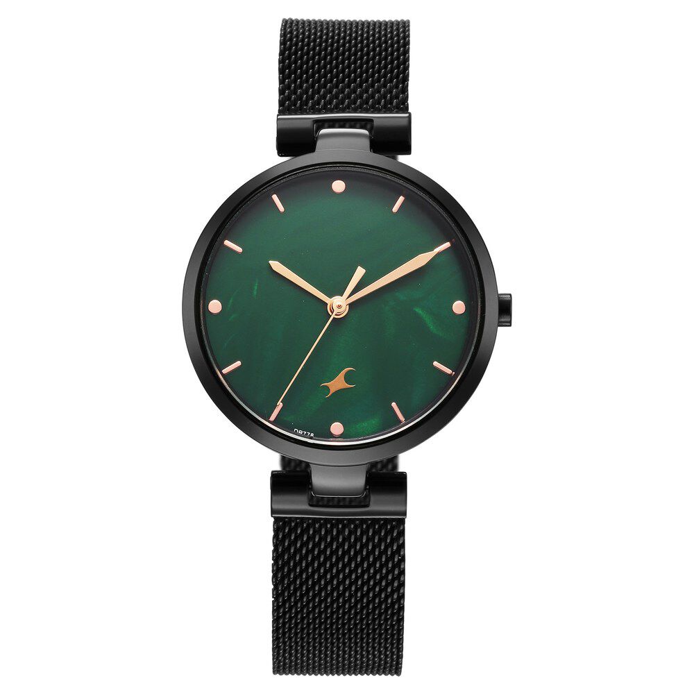 Fastrack Stunners X Quartz Analog Green Mother Of Pearl Dial Stainless Steel Strap Watch For Girls-image-20