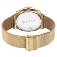 Titan Classique Suave Quartz Yellow Dial Golden Stainless Steel Mesh Strap Watch for Men - image number 4