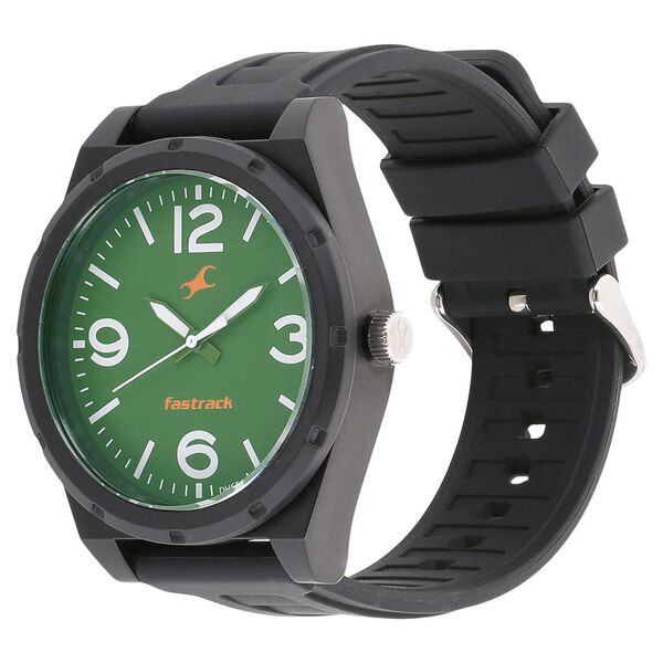 Fastrack Trendies Quartz Analog Green Dial Silicone Strap Watch for Guys - image number 1