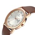 Titan Quartz Analog with Day and Date Silver Dial Leather Strap Watch for Couple - image number 1