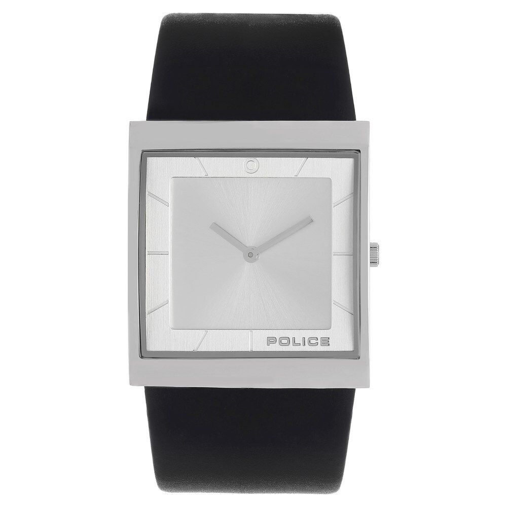 Buy Online Police Quartz Analog Silver Dial Leather Strap Watch for Men ndpl15395us04 Titan