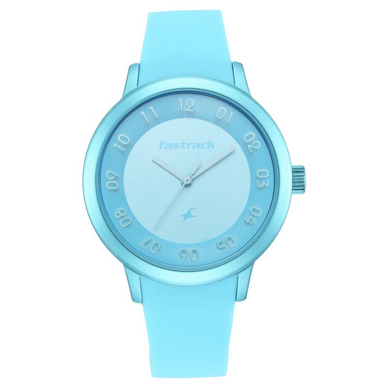 Pop Colours Blue Dial Silicone Strap Watch for Girls - image number 2