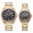 Titan Modern Bandhan Pair Analog with Black Dial Carnation Gold Stainless Steel Strap Watch for Couples - image number 0