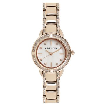 Anne Klein Quartz Analog Mother of Pearl Dial Metal Strap Watch for Women