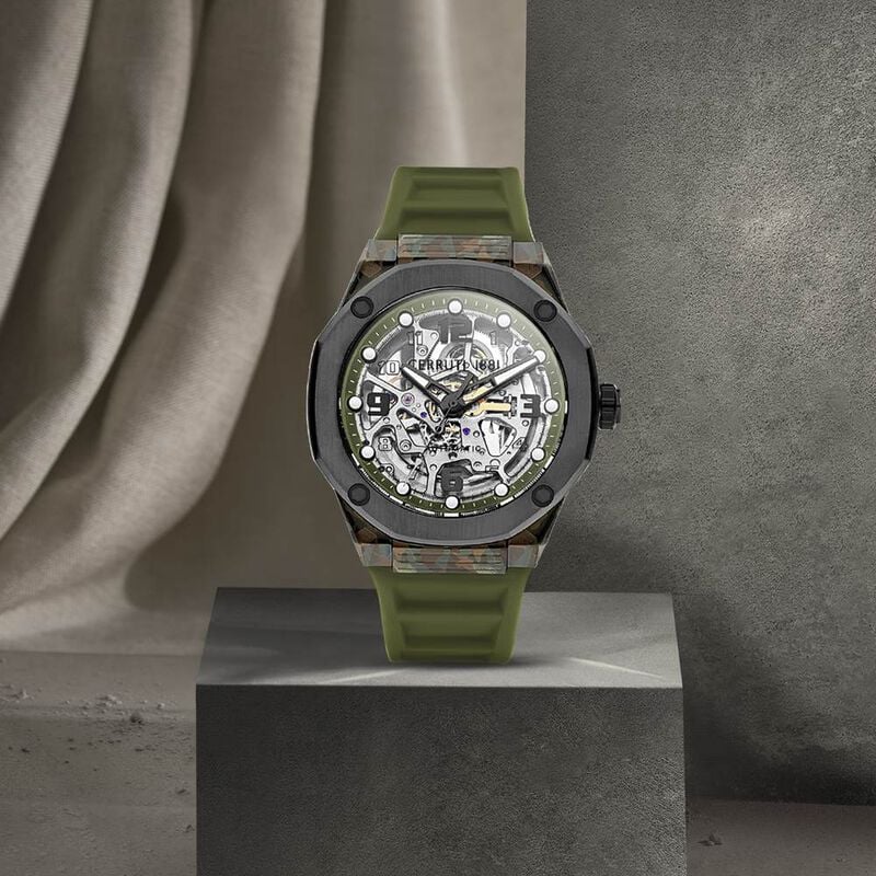 Buy Online Cerruti 1881 Green Dial Silicone Strap Watch for Men ...