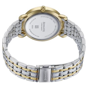Sonata Wedding Quartz Analog Off White Dial Stainless Steel Strap Watch For Women