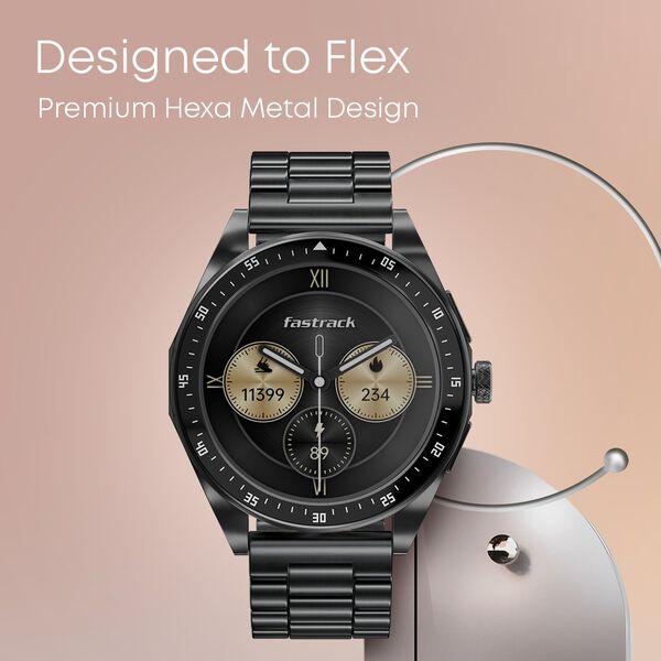 Fastrack Radiant FX1 Luxury Metal Smartwatch with 3.6 cm AMOLED Display, SingleSync BT Calling, Functional Crown - image number 1