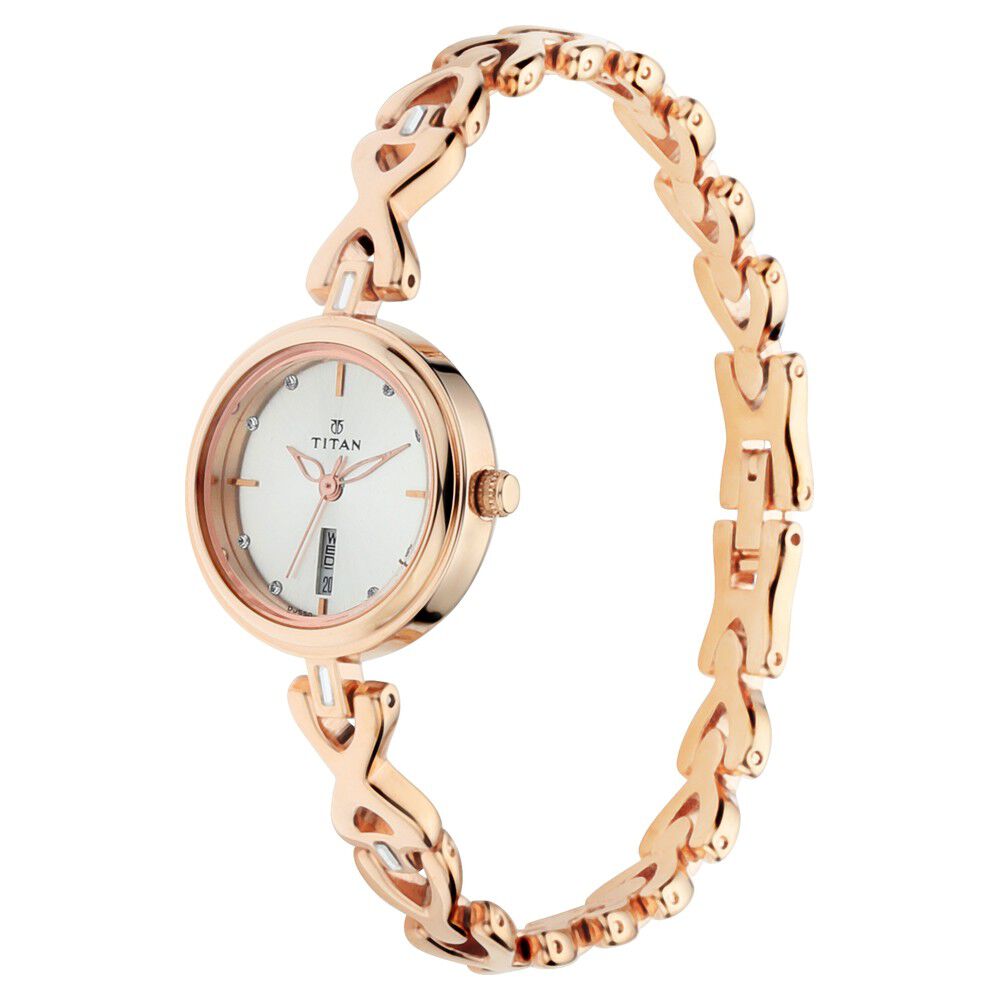 Buy Online Titan Quartz Analog with Day and Date Silver Dial Metal
