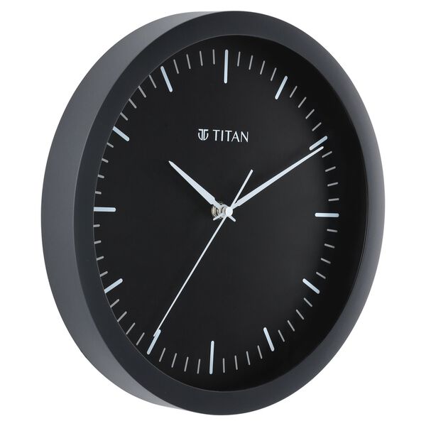 Titan Contemporary Black Wall Clock with Silent Sweep Technology 30 cm x 30 cm (Medium) - image number 1