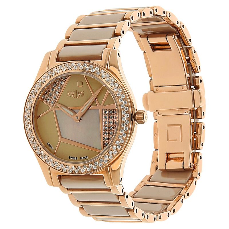 Xylys Quartz Analog Mother of Pearl Dial Stainless Steel & Ceramic Strap Watch for Women - image number 1