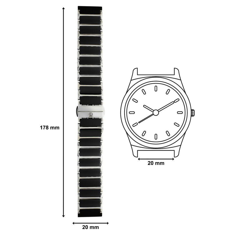 Buy Online 20 mm Black Silver Ceramic Metal Strap for Men ndcsf2010625csb p Titan
